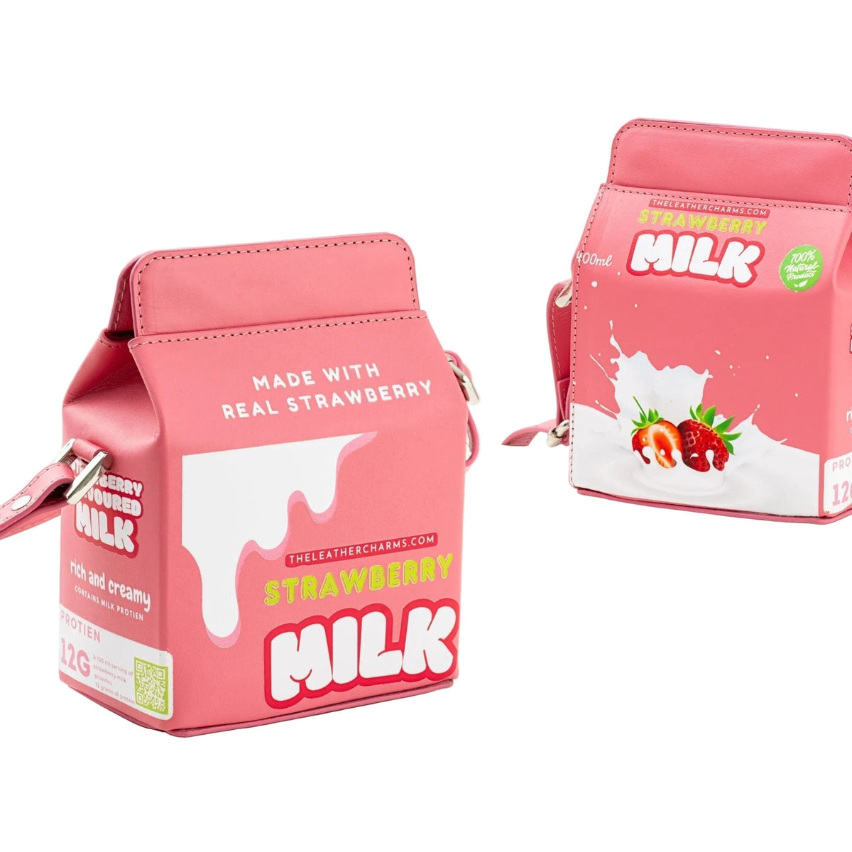 Strawberry milk bag by leather charms