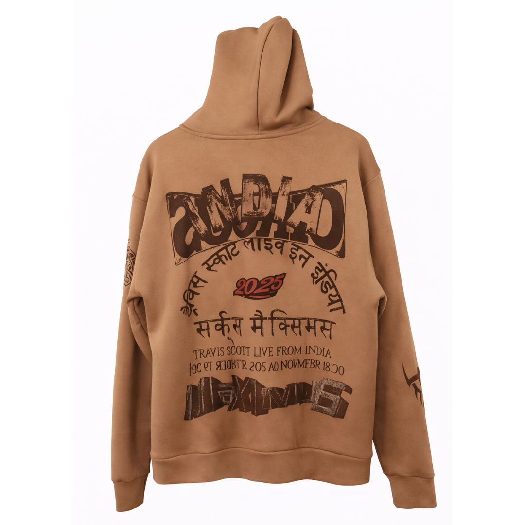 TRAVIS SCOTT UTOPIA CIRCUS MAXIMUS 2025 TOUR HOODIE	Brown by Travis Scott