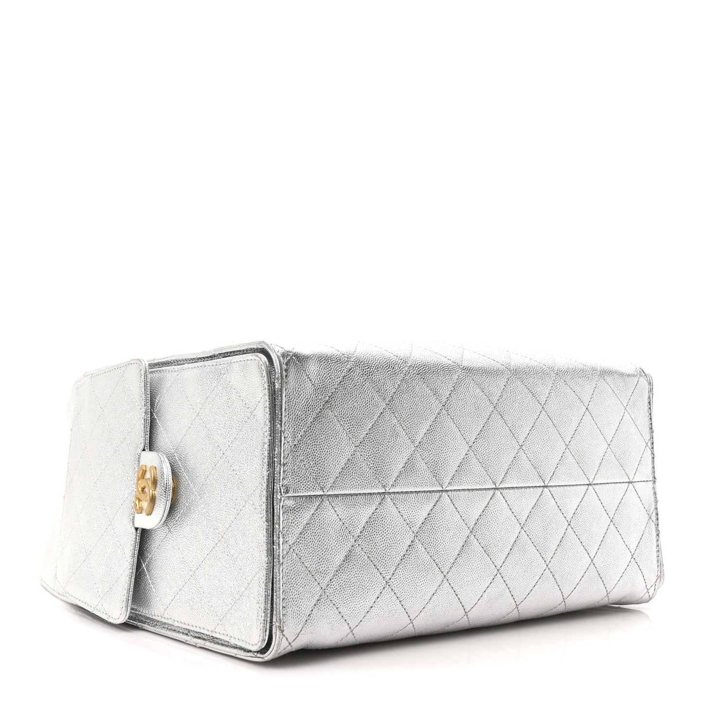 Chanel Medium 25 – Metallic Caviar Quilted Handbag in Silver - Zeuskicks