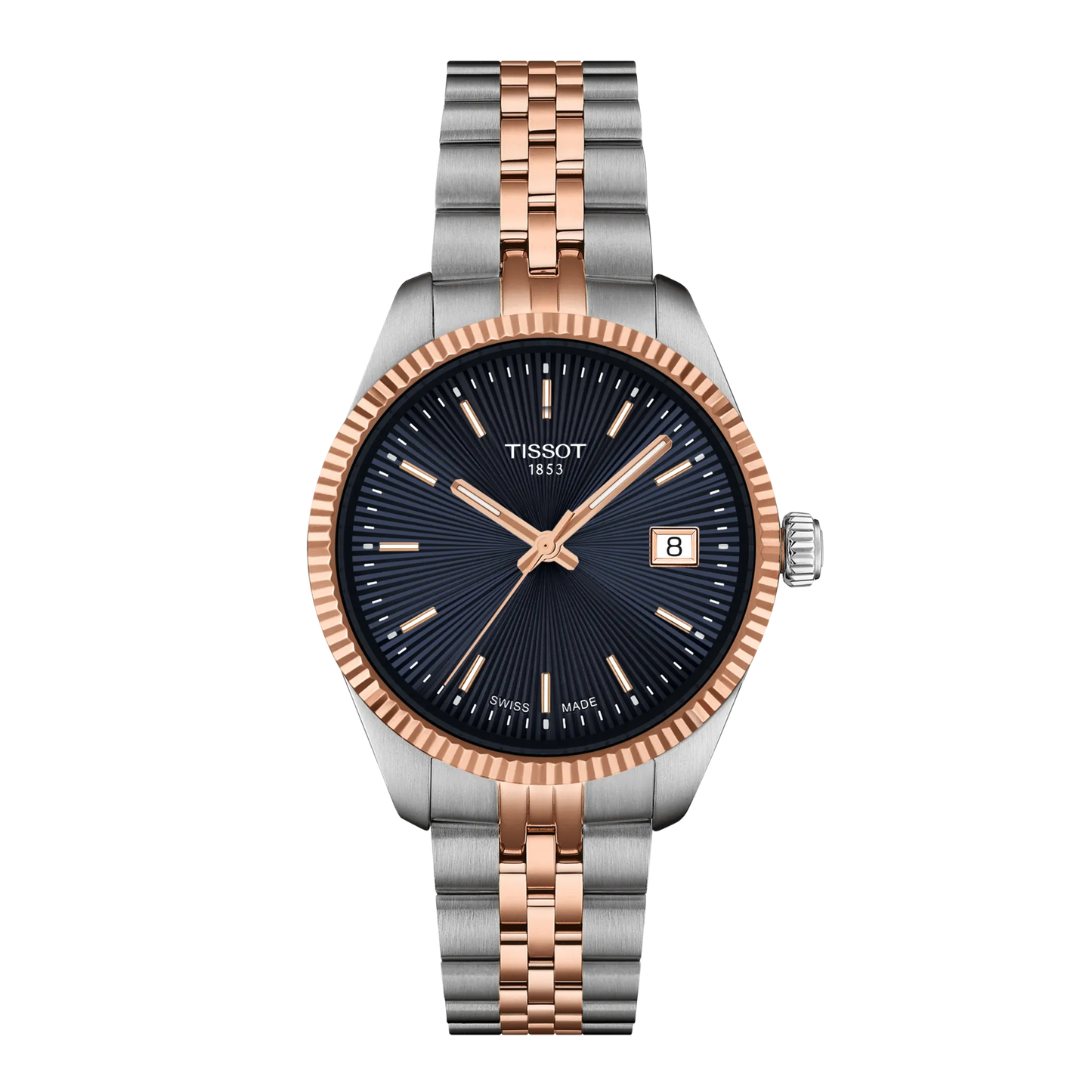 Tissot Ballade 34mm T156.210.22.041.00 – Blue Dial, Rose Gold PVD Stainless Steel