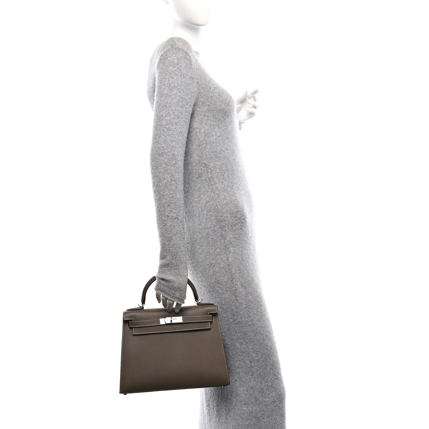 Hermès Kelly Sellier 28 – Epsom Leather in Etoupe with Palladium Hardware - Zeuskicks