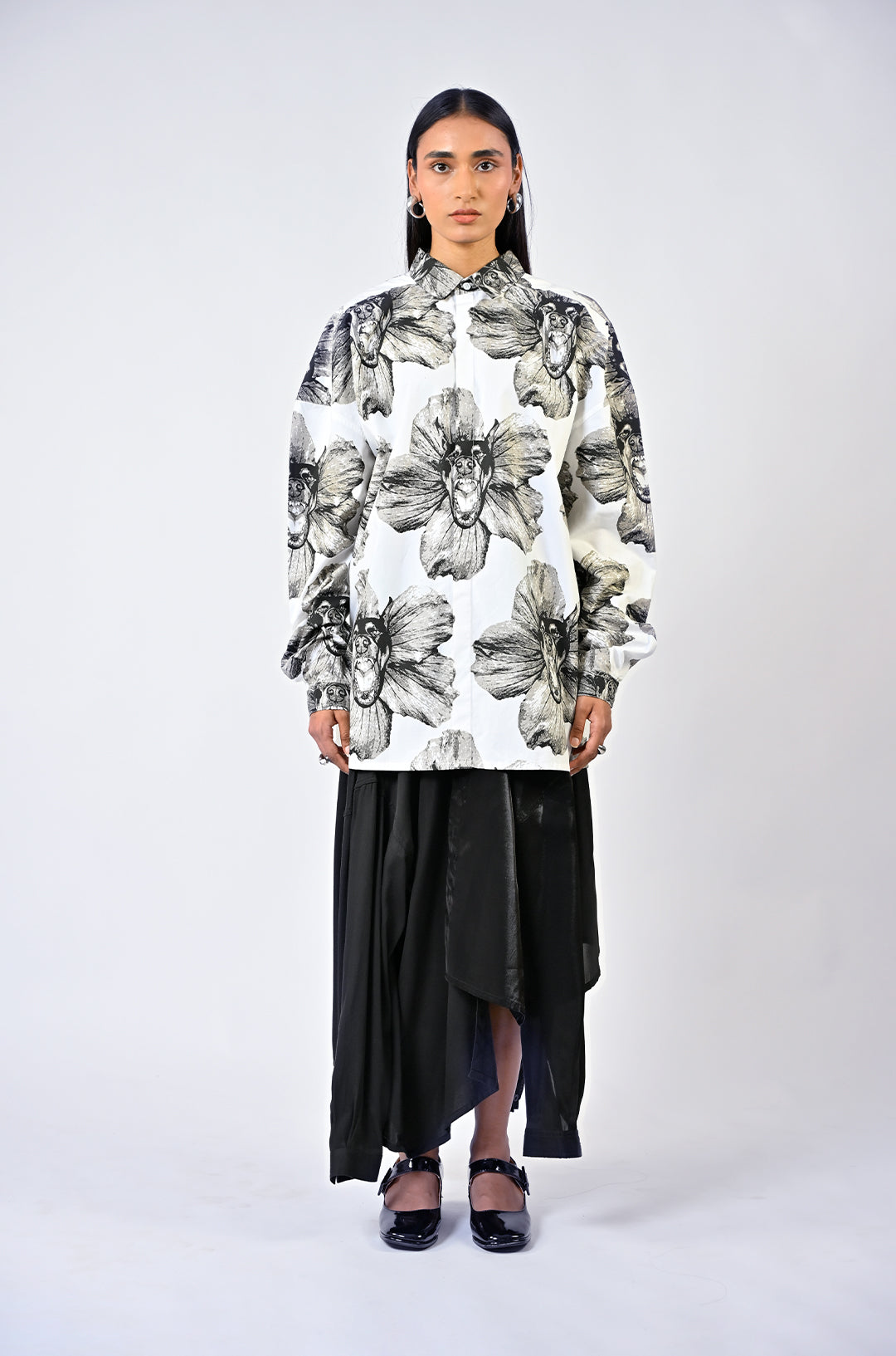 Canine printed cotton shirt - White by HUEMN