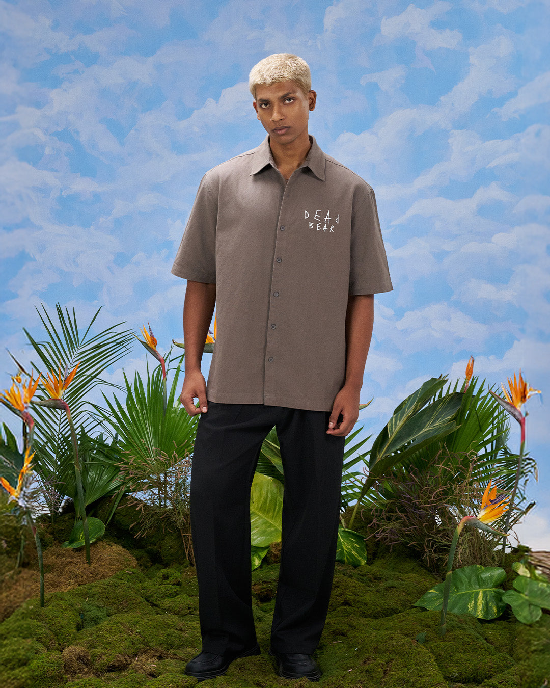 Scribbled Logo Shirt Taupe by DEADBEAR