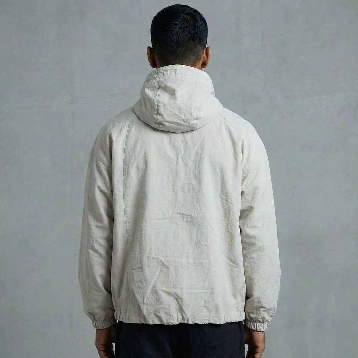 ASYMMETRIC SHELL JACKET- LIGHT GREY by GREY AREA