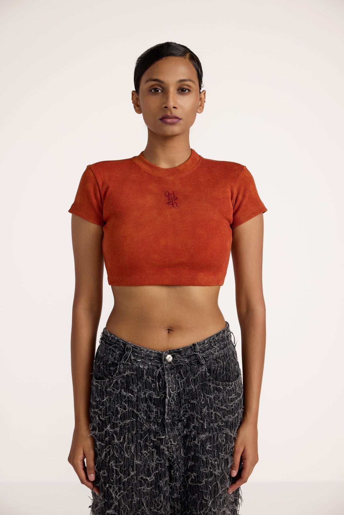 Basics Women's Red Crop T-shirt by FARAK