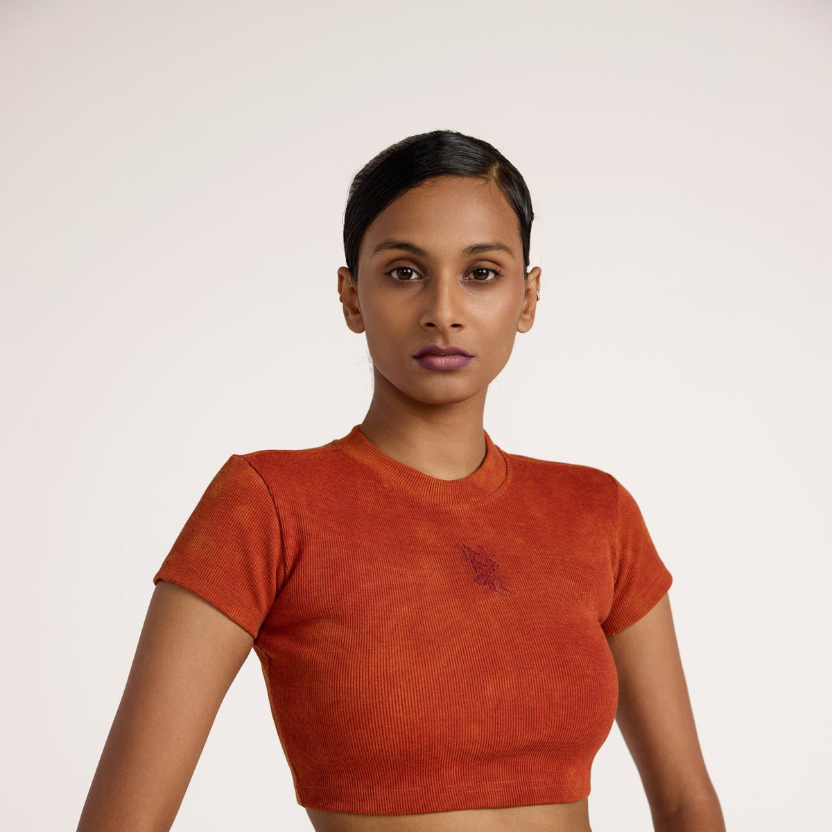 Basics Women's Red Crop T-shirt by FARAK