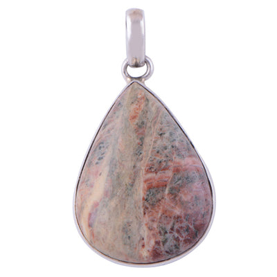 Crinoid Fossil 925 Sterling Silver Pendant - R101003-3