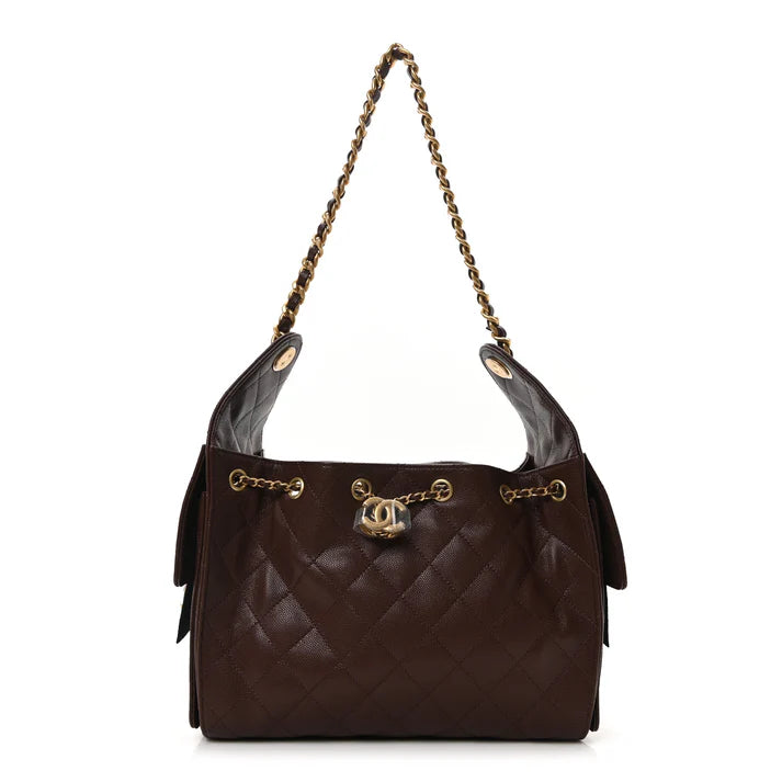 Chanel Caviar Quilted Small 25 Handbag – Dark Brown - Zeuskicks