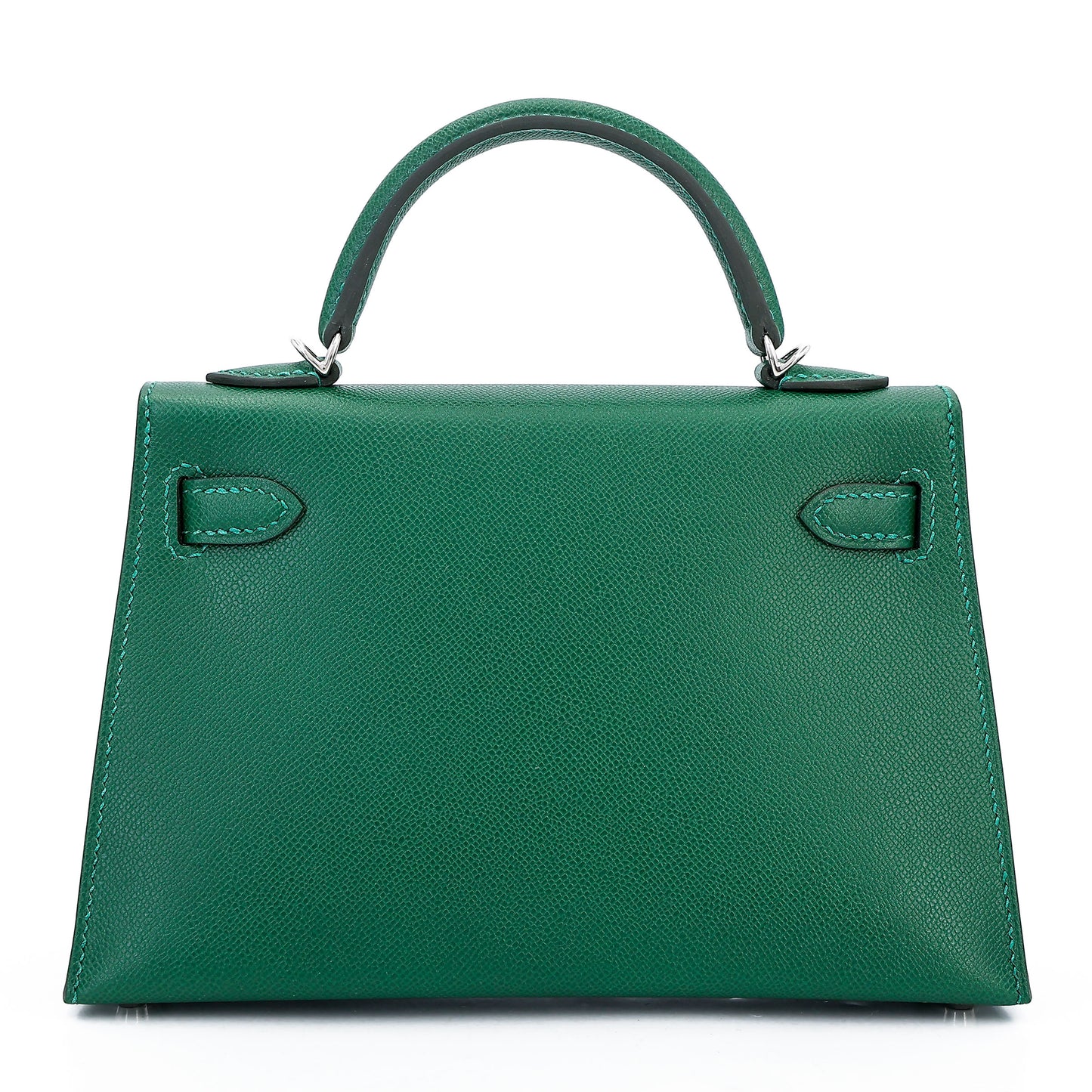 Hermès Mini Kelly II in Vert Moyen (65) Madame with Palladium Hardware