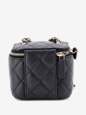 CHANEL Pre-Owned Tiny CC Link Vanity Case – Black Quilted Caviar