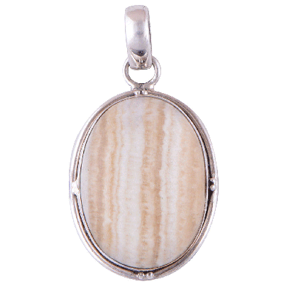 Striped Onyx 925 Sterling Silver Pendant - R100322-36