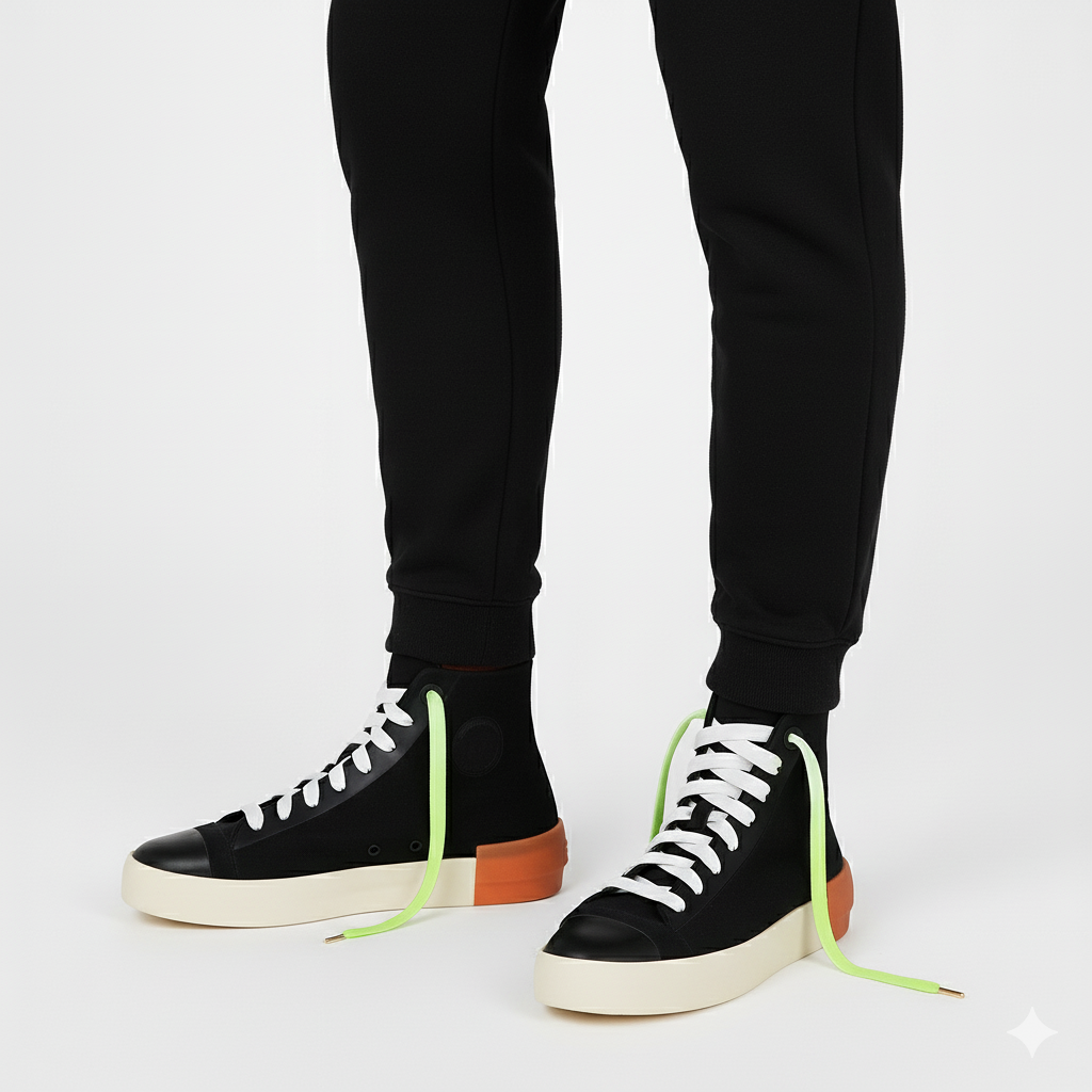 Electric Lime Fade Gradient Shoelaces | Neon Green - White | Premium Gradient Flat Sneaker Laces by KNOTTY by KNOTTY