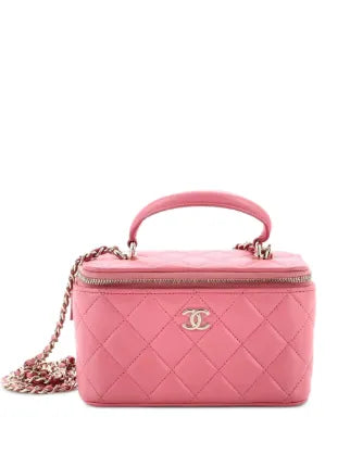 CHANEL Classic Top Handle Vanity Case – Quilted Lambskin Small Crossbody Bag - Zeuskicks