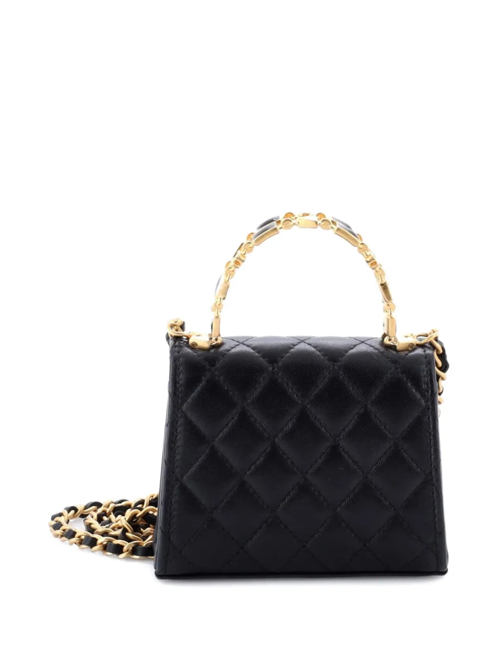 Chanel Coco Enamel Top Handle Flap – Black Quilted Lambskin Small Satchel