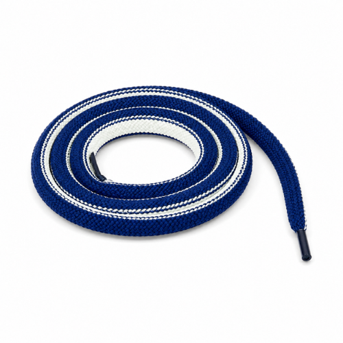 Blue & White Woven Rope Shoelaces | Premium Round Sneaker Laces by KNOTTY by KNOTTY