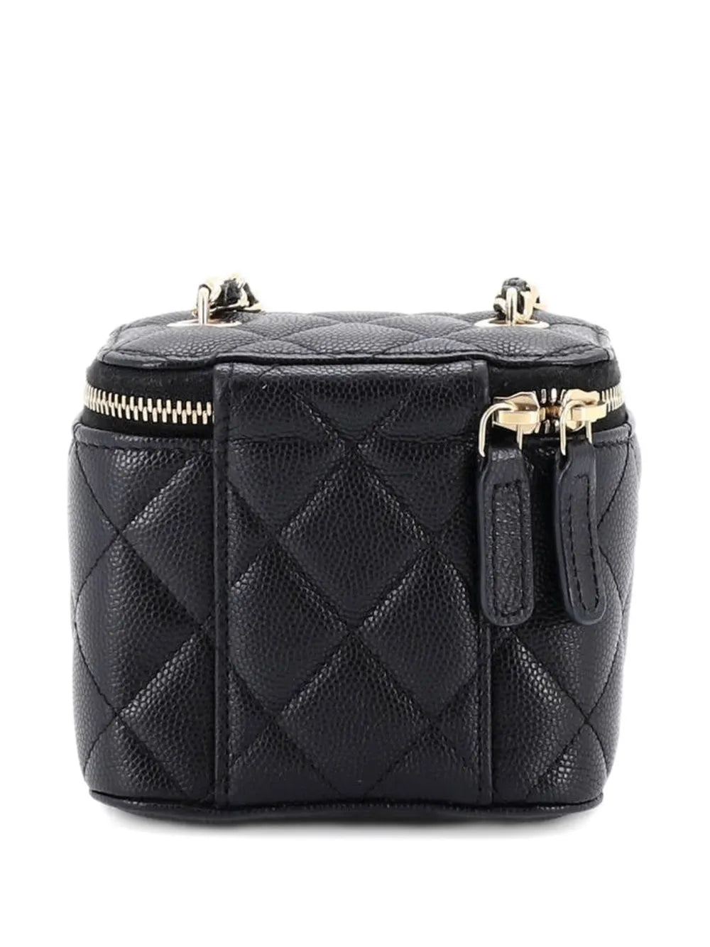 Chanel Classic Vanity Case with Chain Quilted Caviar Mini Pouch – Black
