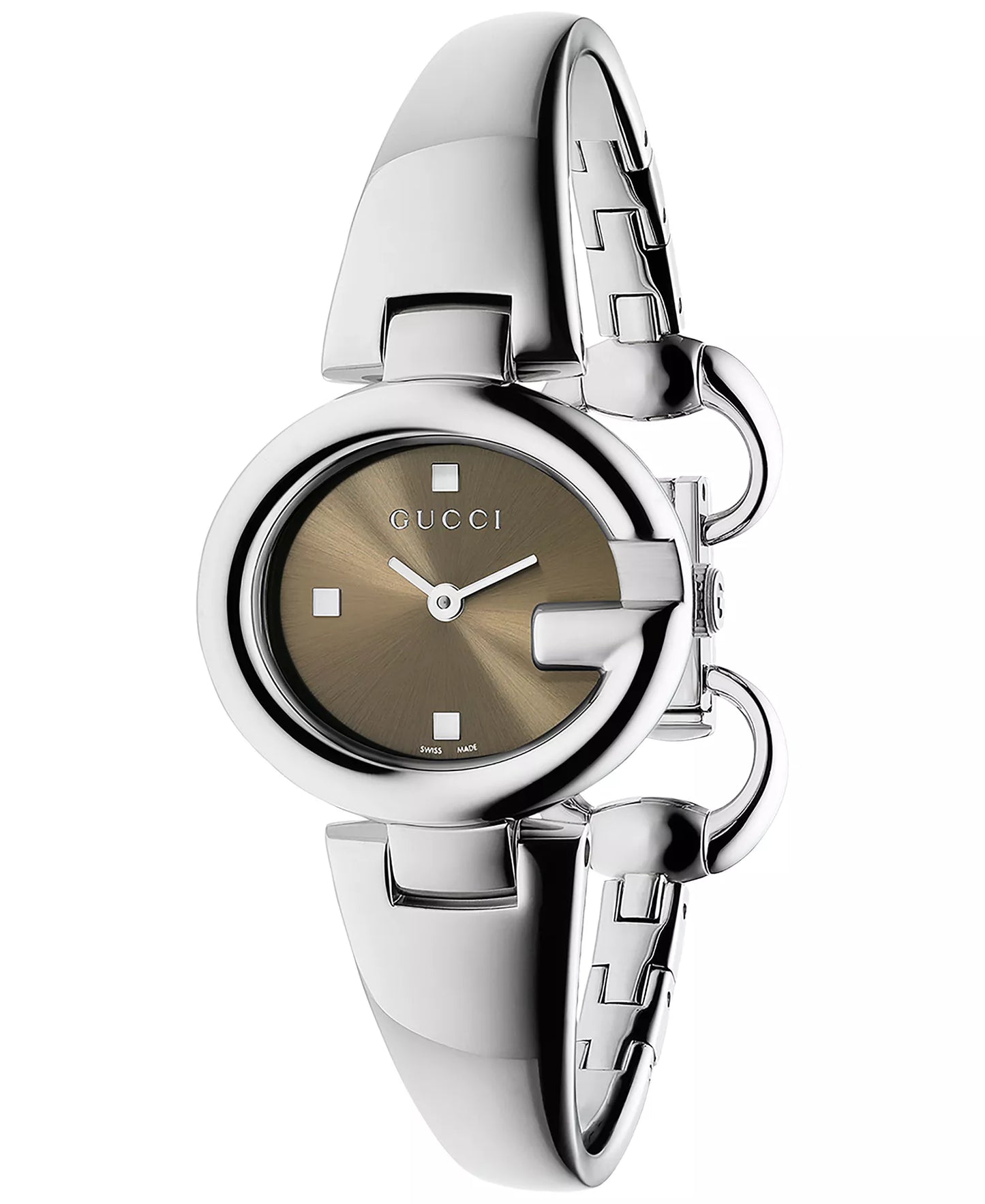 Gucci YA134503 Guccissima Quartz Brown Dial Stainless Steel Watch