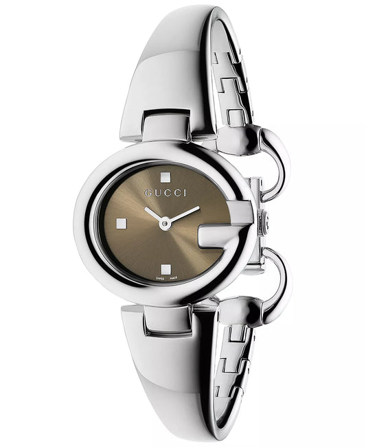 Gucci YA134503 Guccissima Quartz Brown Dial Stainless Steel Watch