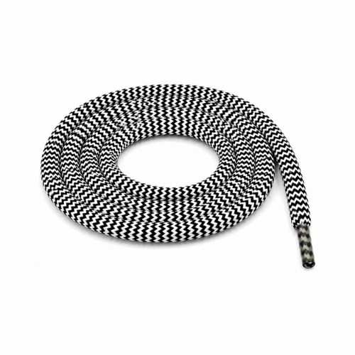 Black & White Zigzag Rope Shoelaces | Premium Round Sneaker Laces by KNOTTY by KNOTTY
