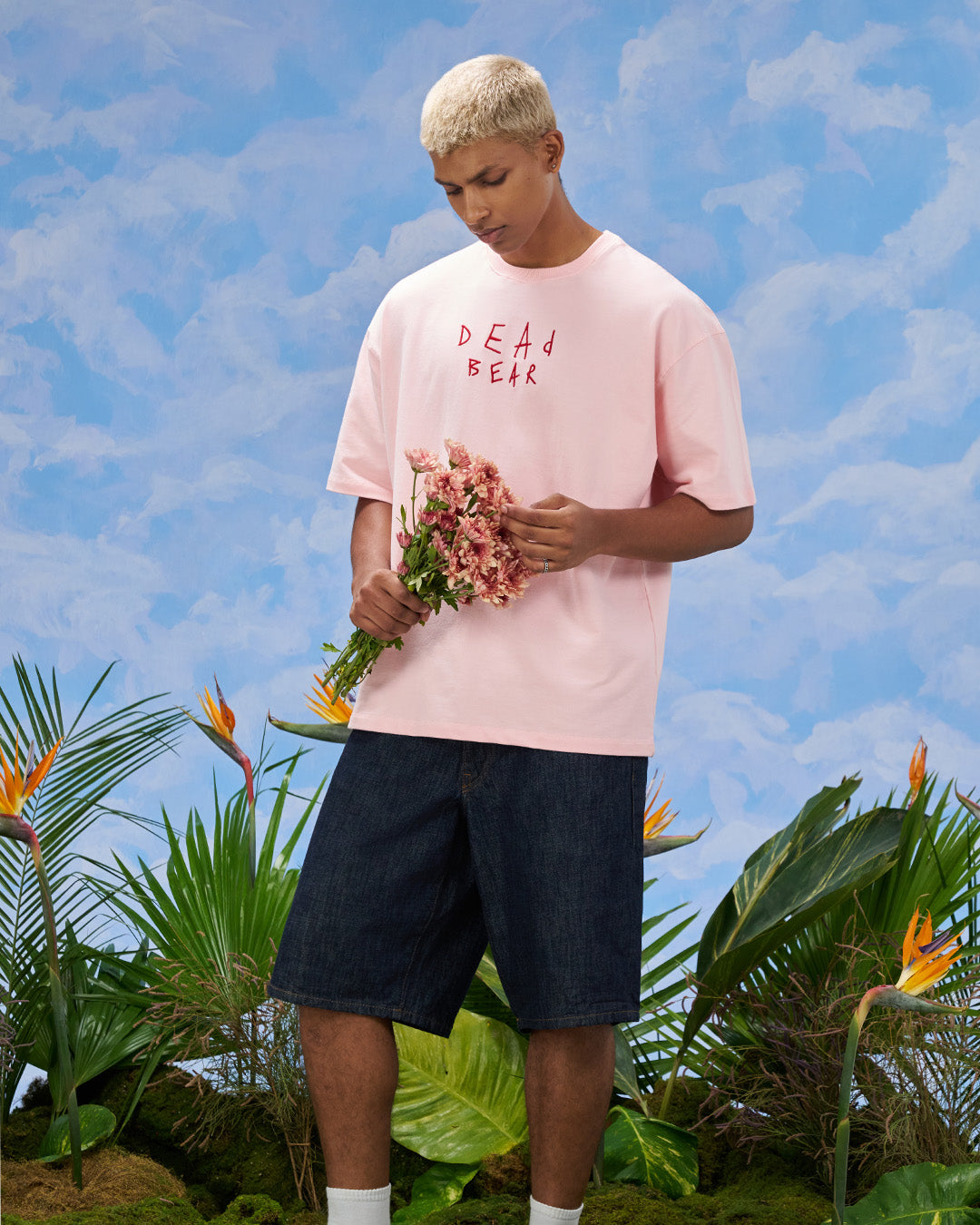 Scribbled Logo Tee Pink by DEADBEAR