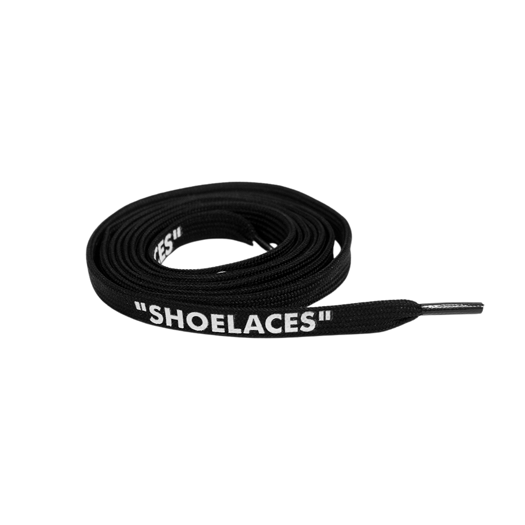 Black Off-White Style “SHOELACES” for Sneakers – Premium Flat Laces by KNOTTY by KNOTTY