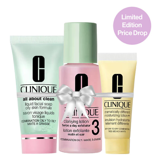 Clinique 3-Step Daily Skincare Essentials for Combination to Oily Skin | Skin - Kits & Combos