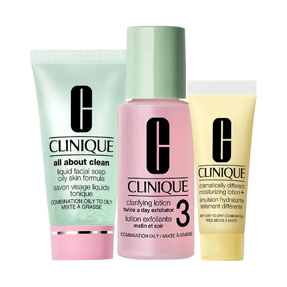 Clinique 3-Step Daily Skincare Essentials for Combination to Oily Skin