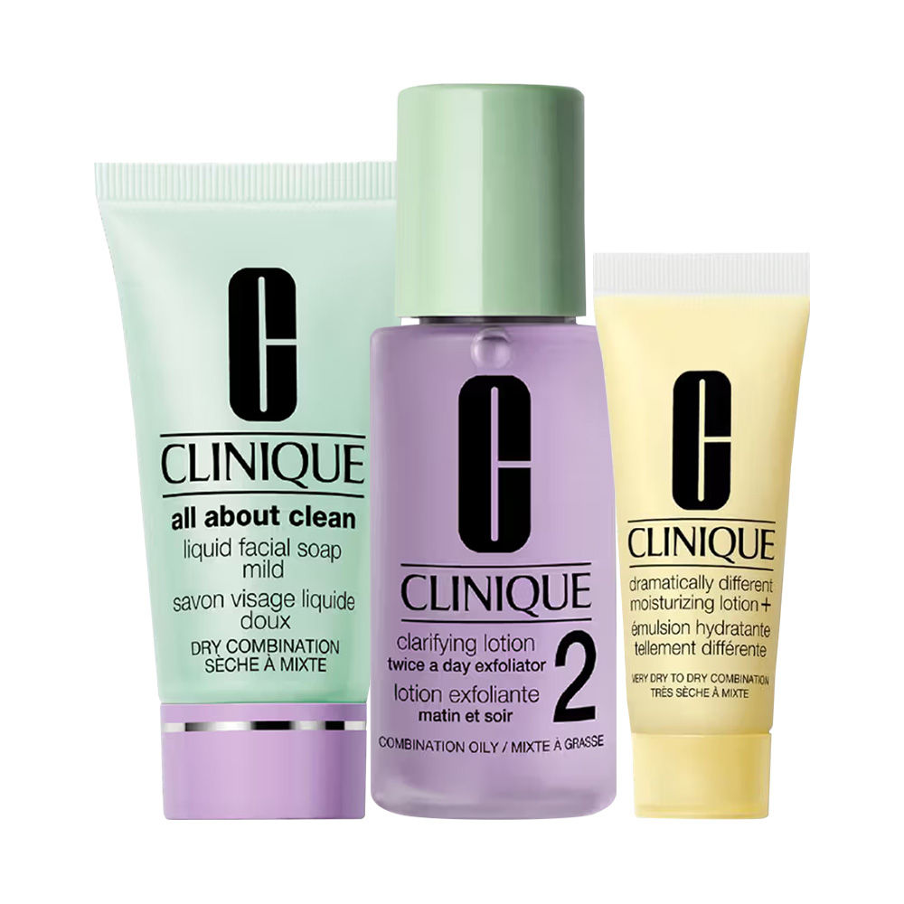 Clinique 3-Step Daily Skincare Essentials for Dry to Combination Skin