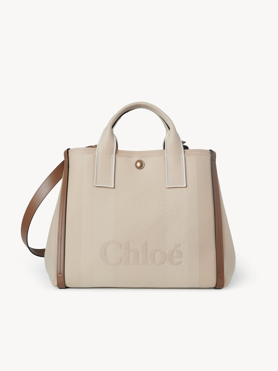 CHLOE Carry tote bag in canvas Vegetal Beige by CHLOE