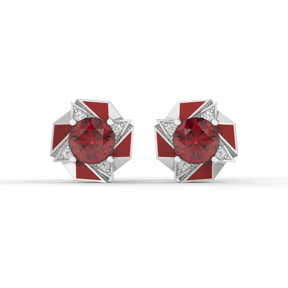 VORTEX STUDS (Red) by The Noble Sculptor