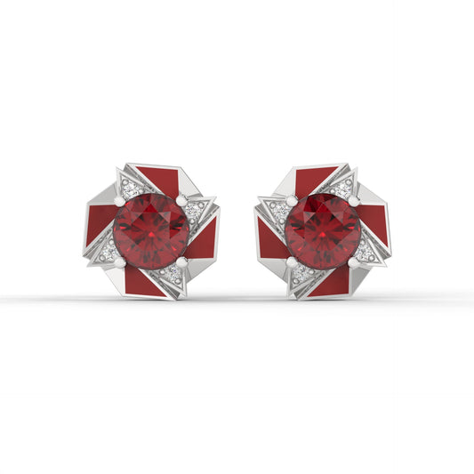 VORTEX STUDS (Red) by The Noble Sculptor