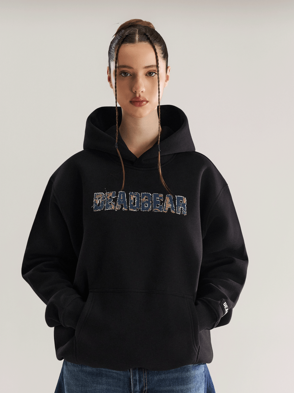 Fake Denim Hoodie Black by DEADBEAR