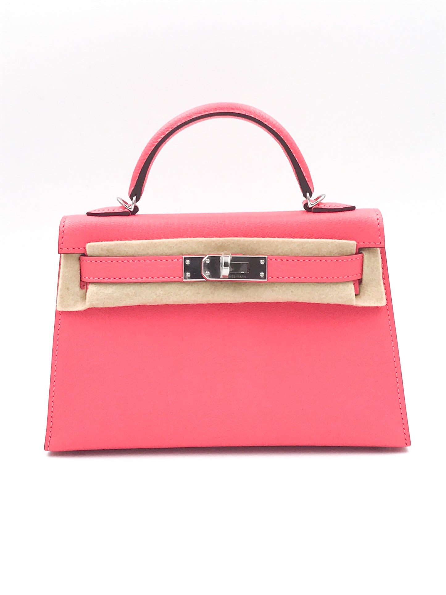 Hermès Kelly 20 Mini Sellier – Rose Lipstick Chèvre Mysore with Palladium Hardware