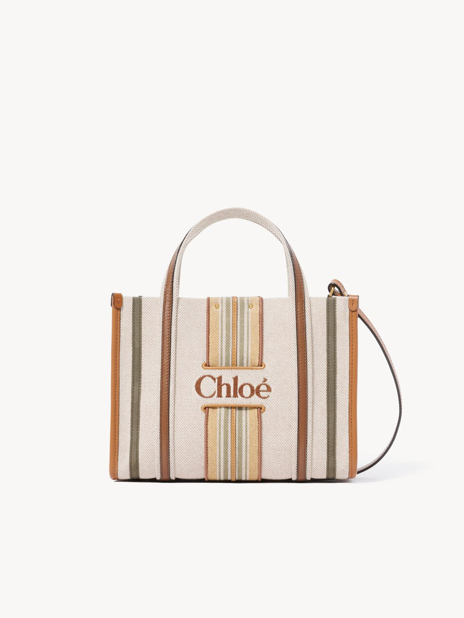 CHLOE Small Woody Loop tote bag in canvas Pure Brown by CHLOE