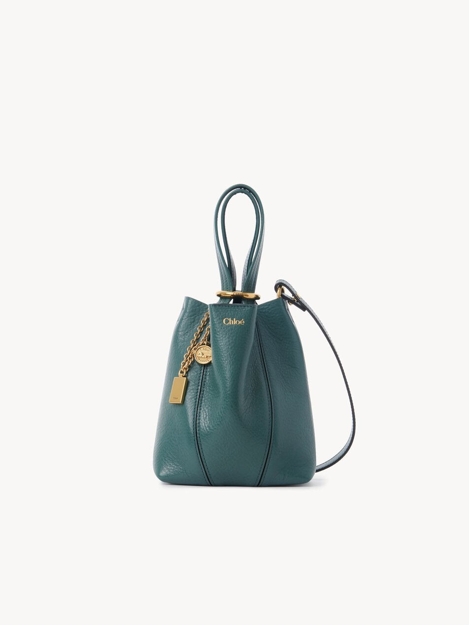 CHLOE Small Chloé Spin tote bag in grained leather Tornado Blue by CHLOE
