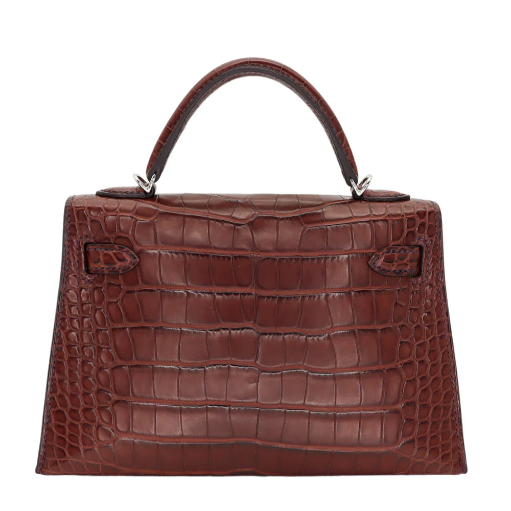 Hermès Mini Kelly II – Havane Matte Alligator with Palladium Hardware - Zeuskicks