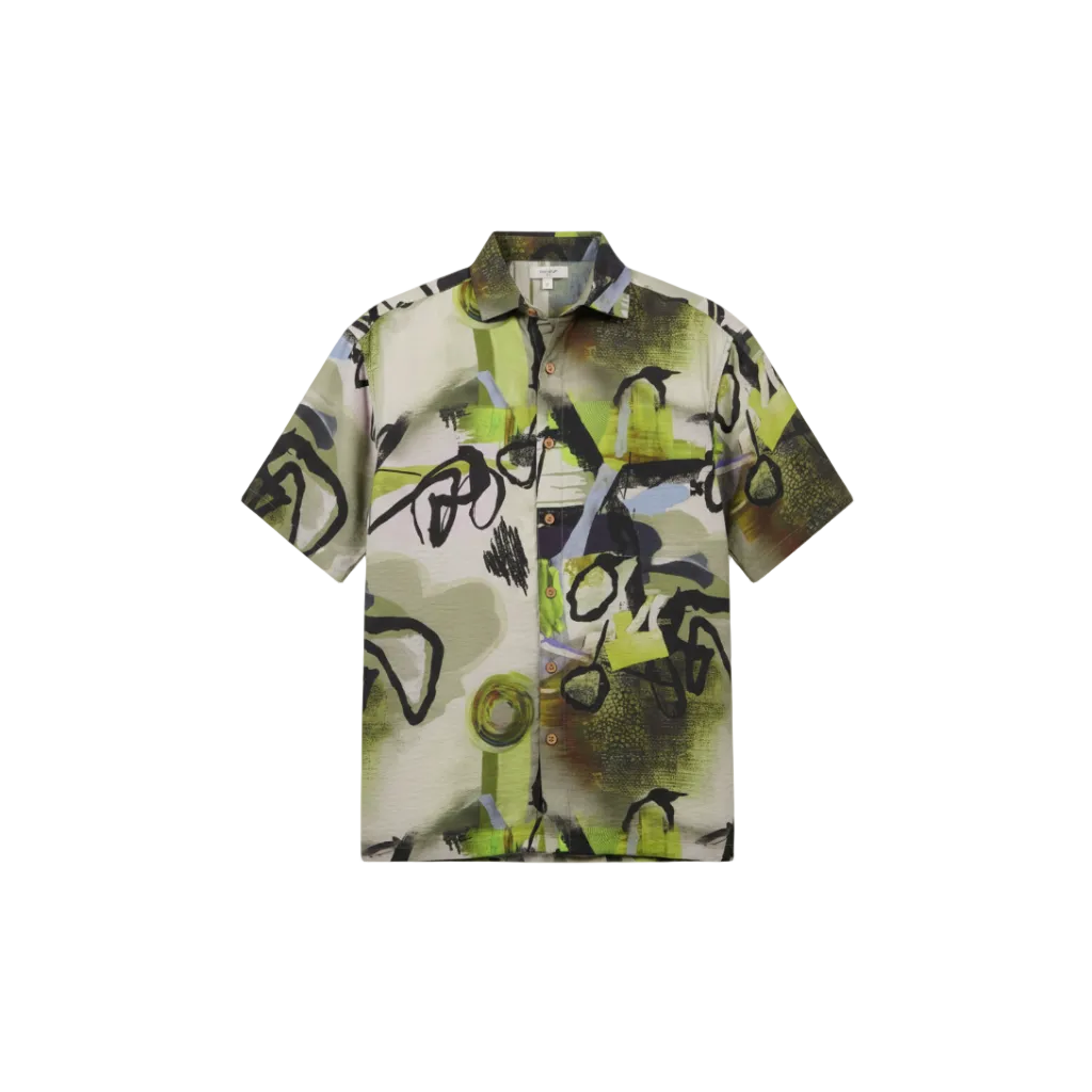 GREEN PULSE ART PRINTED SHIRT by GREY AREA