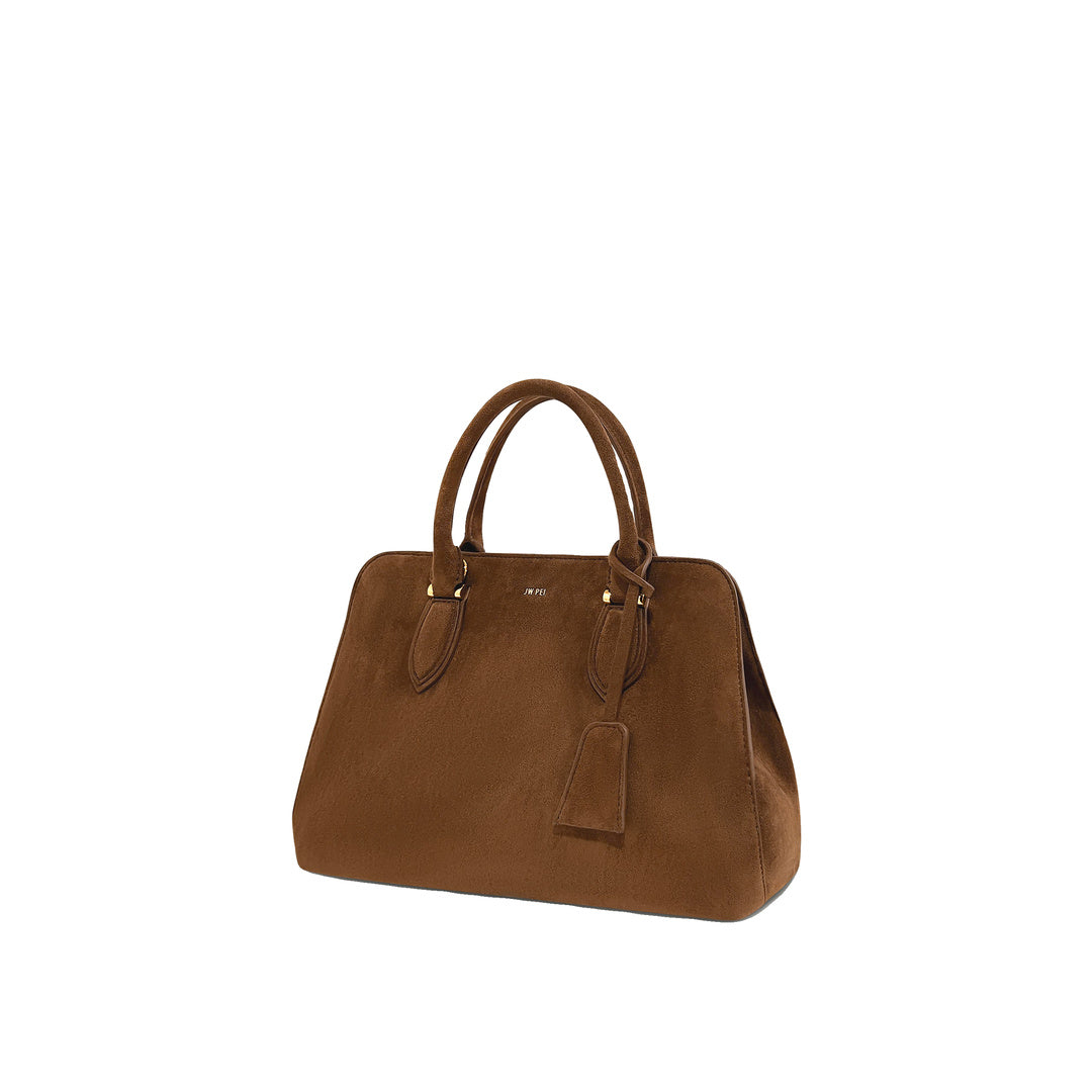 JW PEI Lara Faux Suede Tote Bag - Brown by JW PEI