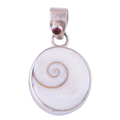 Garnet, Shiva Eye 925 Sterling Silver Pendant - R100609-9