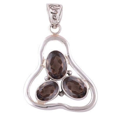 Smoky Topaz 925 Sterling Silver Pendant - R300368-25