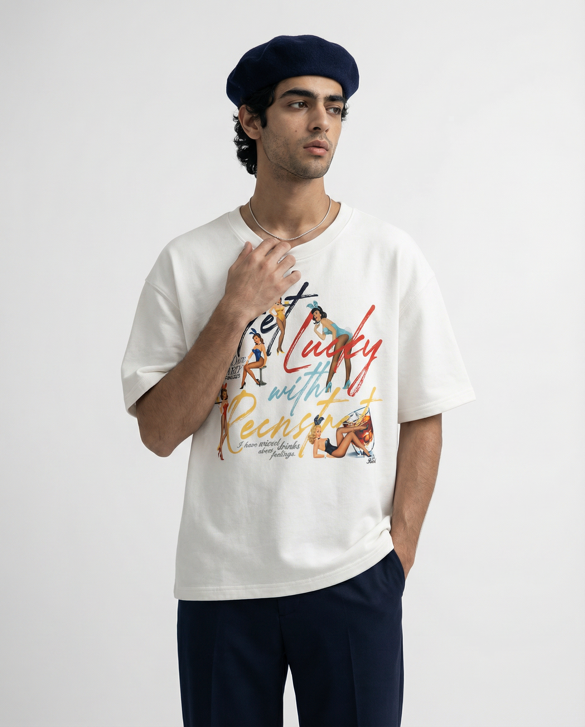 Get Lucky T-shirt - White by RECNSTRCT
