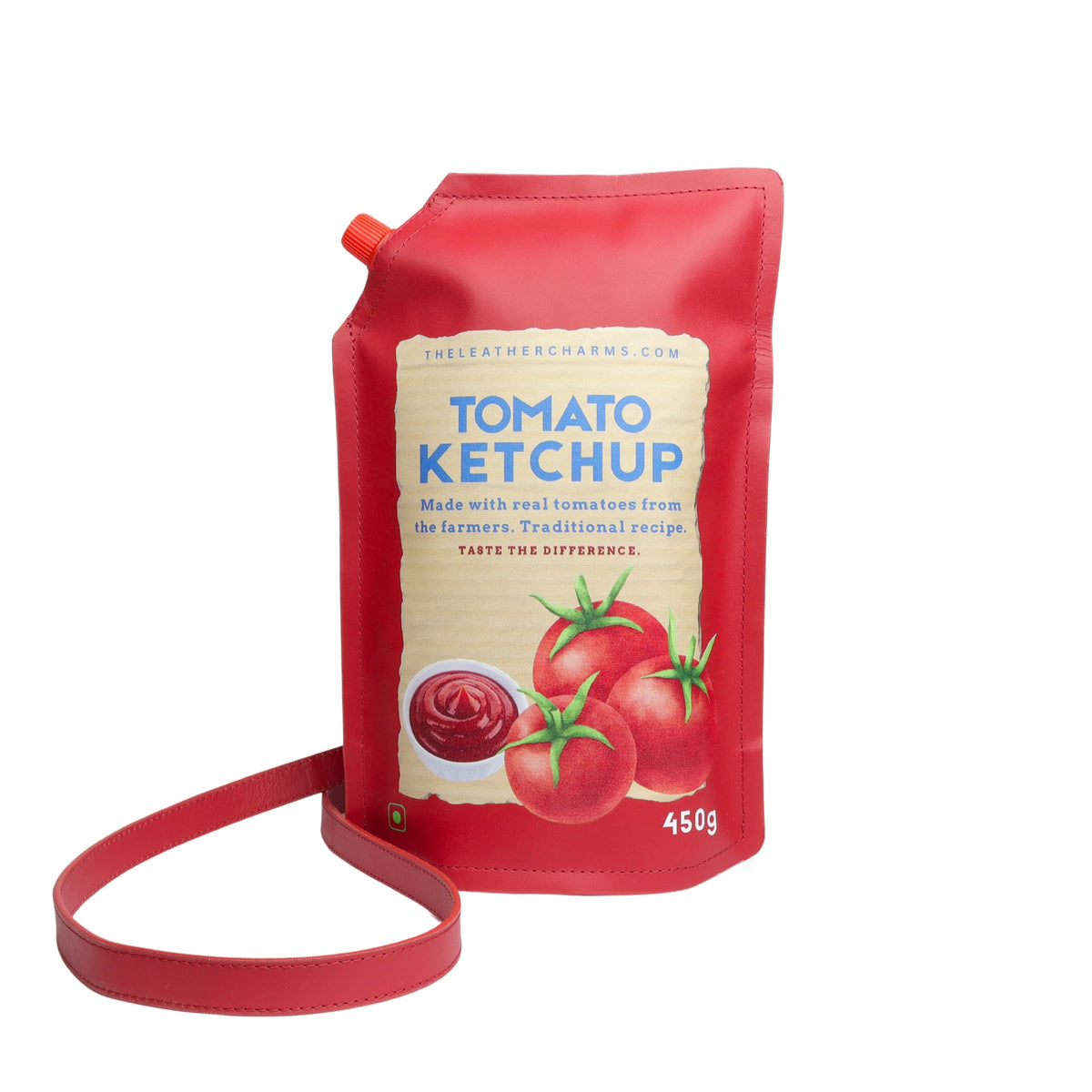 Tomato Ketchup Bag by leather charms