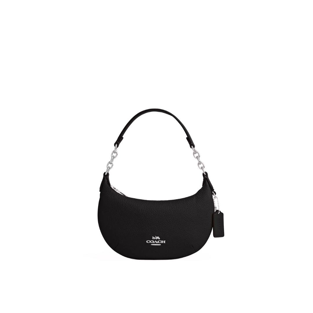 COACH Mini Payton Bag pebbled leather Silver Black by COACH