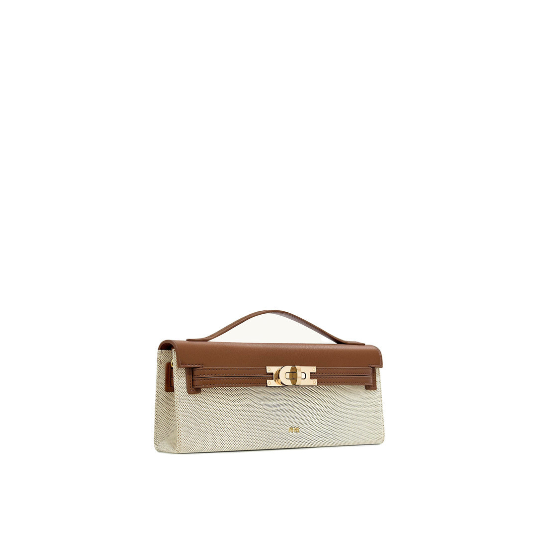 JW PEI Bria Structured Top Handle Bag - Brown Canvas by JW PEI