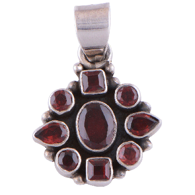Garnet 925 Sterling Silver Pendant - R300188-2