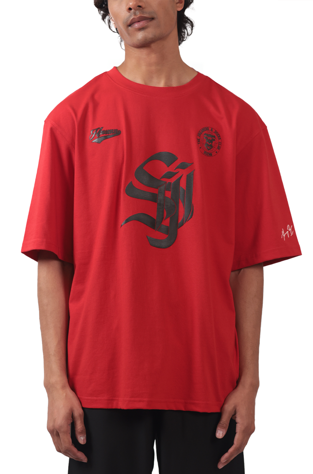 Shreyas Iyer x HUEMN 'SI' monogram T-shirt (Red) by HUEMN