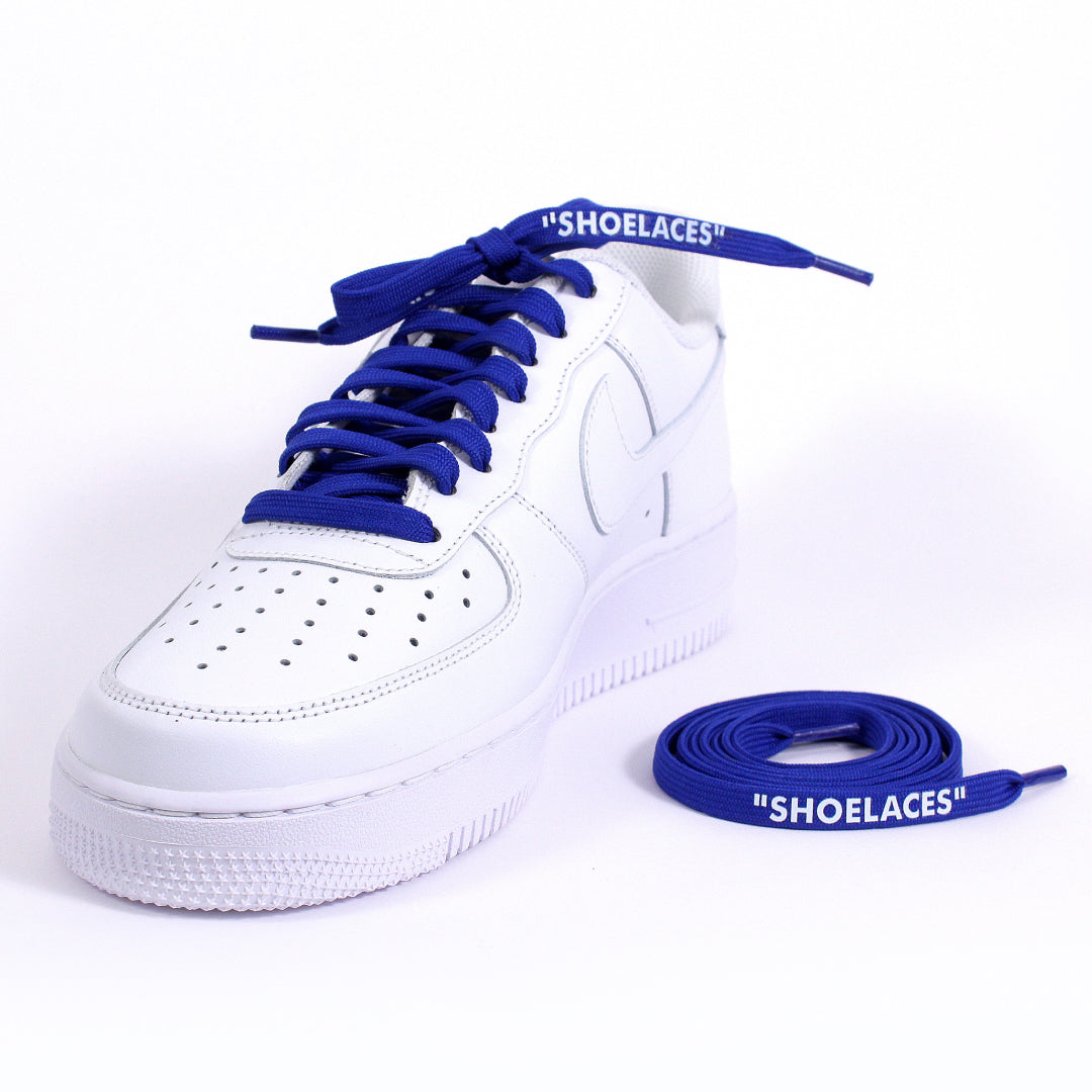 Royal Blue Off-White Style “SHOELACES” for Sneakers – Premium Flat Laces by KNOTTY by KNOTTY