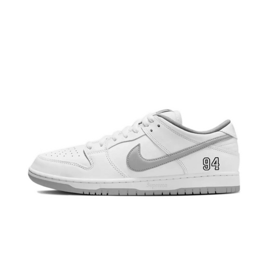 Nike SB Dunk Low Supreme 94 White Metallic Silver (REFLECTIVE) by Nike Dunk