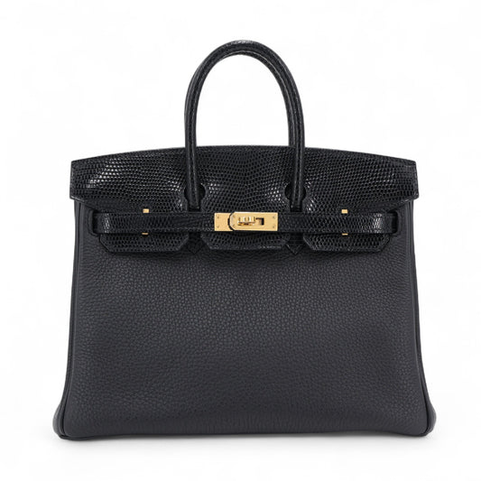 Hermès Birkin 25 Touch – Noir (89) Lizard & Togo Leather with Gold Hardware - Zeuskicks
