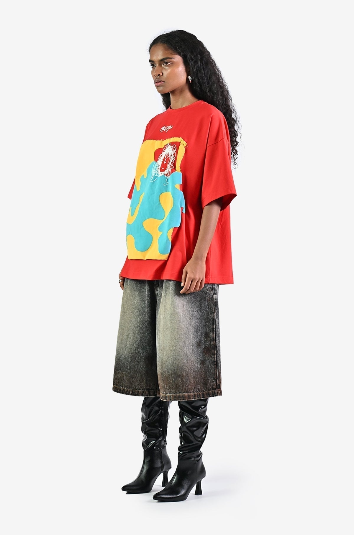 Doodle man t-shirt - Red by HUEMN